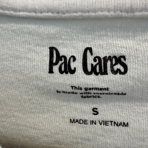 Lot of 2 Pac Cares Shirts Small White Yin Yang Just Chill Floral Graphic Tees - Picture 6 of 16